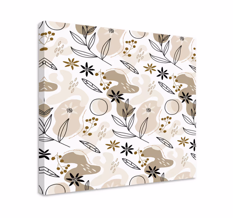 Tyylitelty kasvimotiivi kukka ja kasvi canvas taulu - Tenstickers