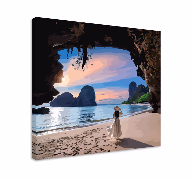 Rannikon rauhoittava maisema canvas taulu - Tenstickers