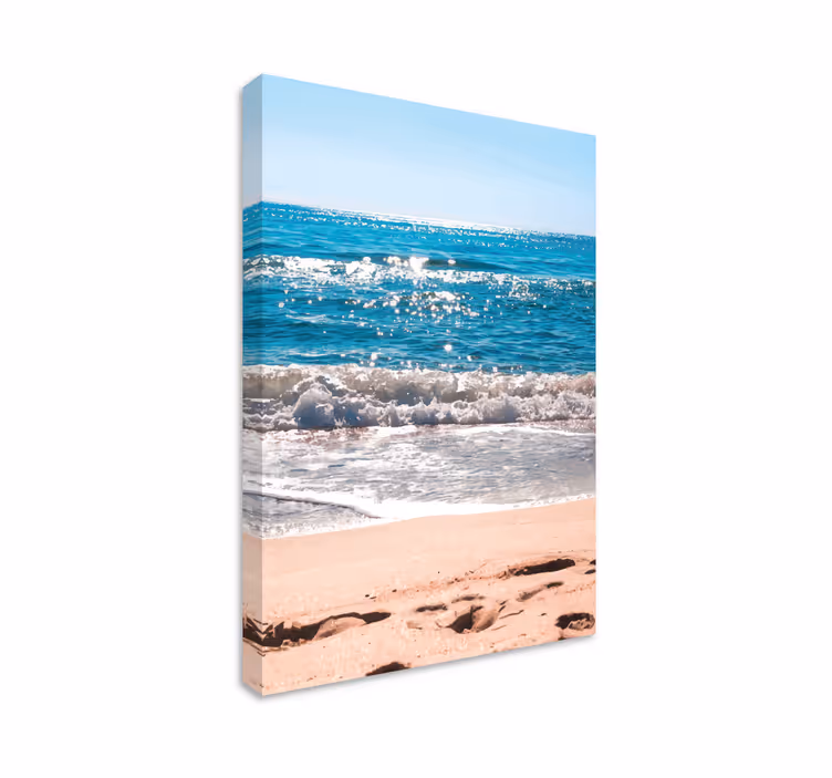 Rauhallinen ranta aurinkoisena päivänä canvas taulu maisema - Tenstickers