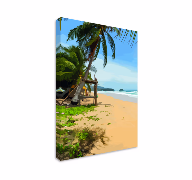Trooppinen rantamaisema maisema canvas taulu - Tenstickers
