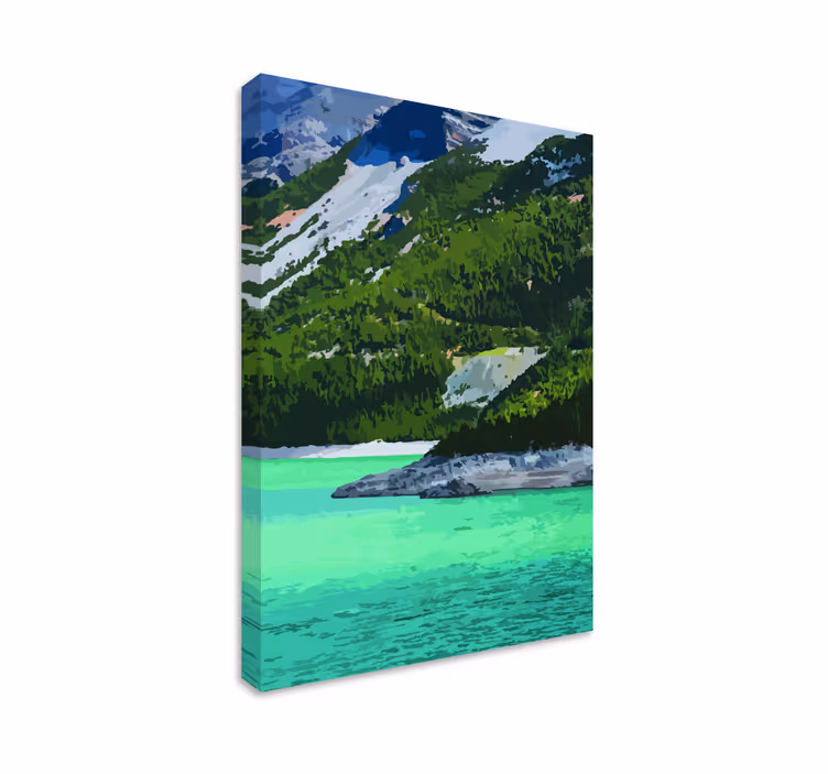 Rauhallinen vuoristomaisema maisema canvas taulu - Tenstickers