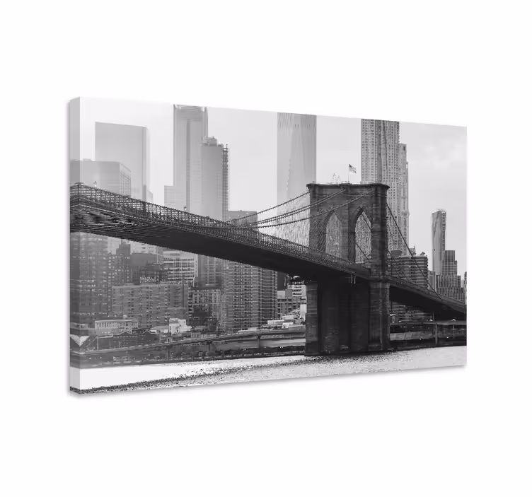 Mustavalkoinen brooklyn kaupunki canvas - Tenstickers