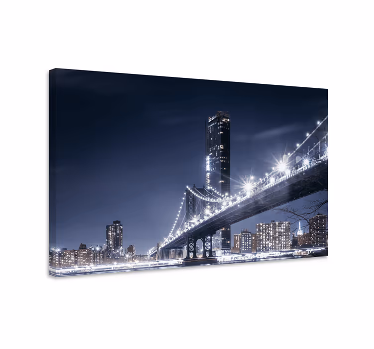 Brooklynin silta valot kaupunki canvas taulu - Tenstickers
