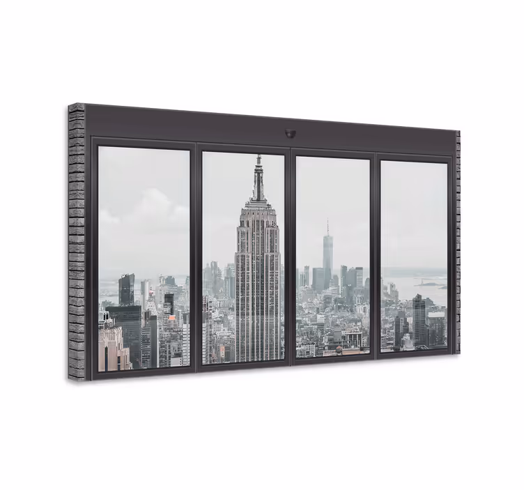 Isot ikkunat new york kaupunki canvas - Tenstickers