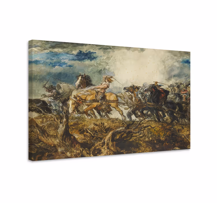 Historialliset hevosen ratsastajat canvas taulu - Tenstickers