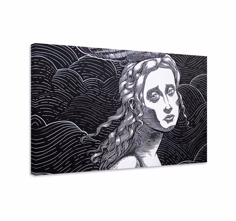 Nainen mustavalkoinen kuva taide canvas - Tenstickers
