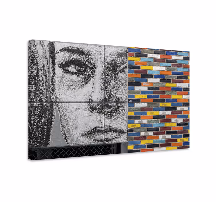 Muotokuva ja mosaiikki canvas taulu - Tenstickers