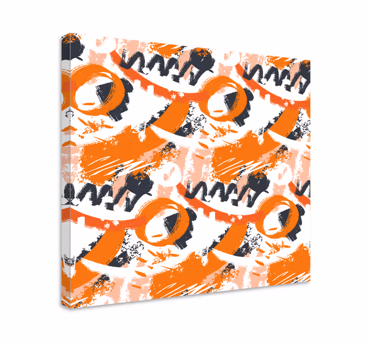 Dynaamiset oranssit muodot abstrakti canvas taulu - Tenstickers