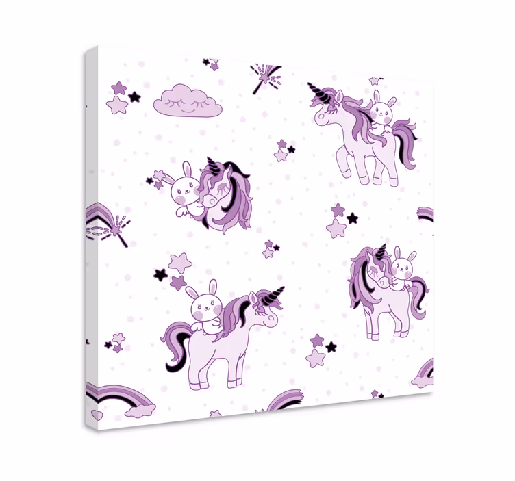 Söpö yksisarvinen seikkailu canvas taulu - Tenstickers
