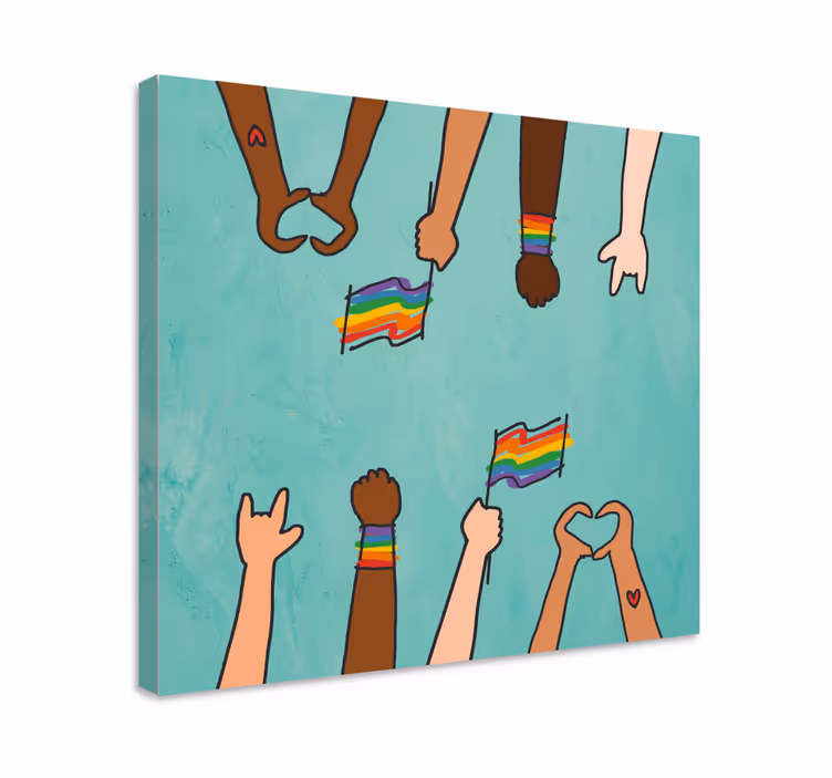 Yhteys käsissä motivoiva canvas taulu - Tenstickers