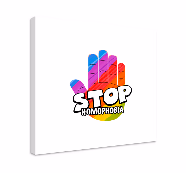 Stop homofobia canvas taulu sanonnat - Tenstickers