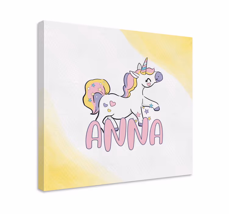 Iloinen yksisarvinen hahmo canvas-taulu - Tenstickers