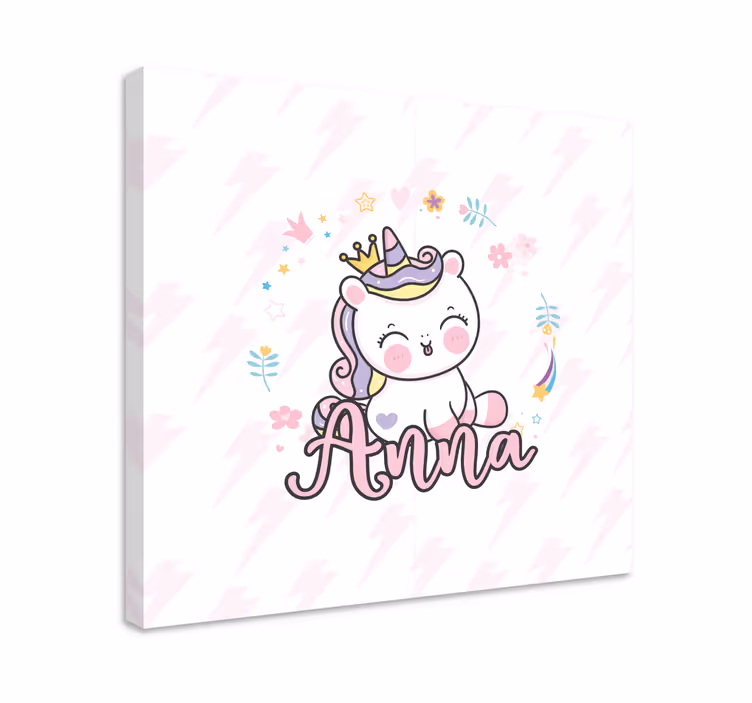Kaunis vauva yksisarvinen canvas taulu omasta kuvasta - Tenstickers