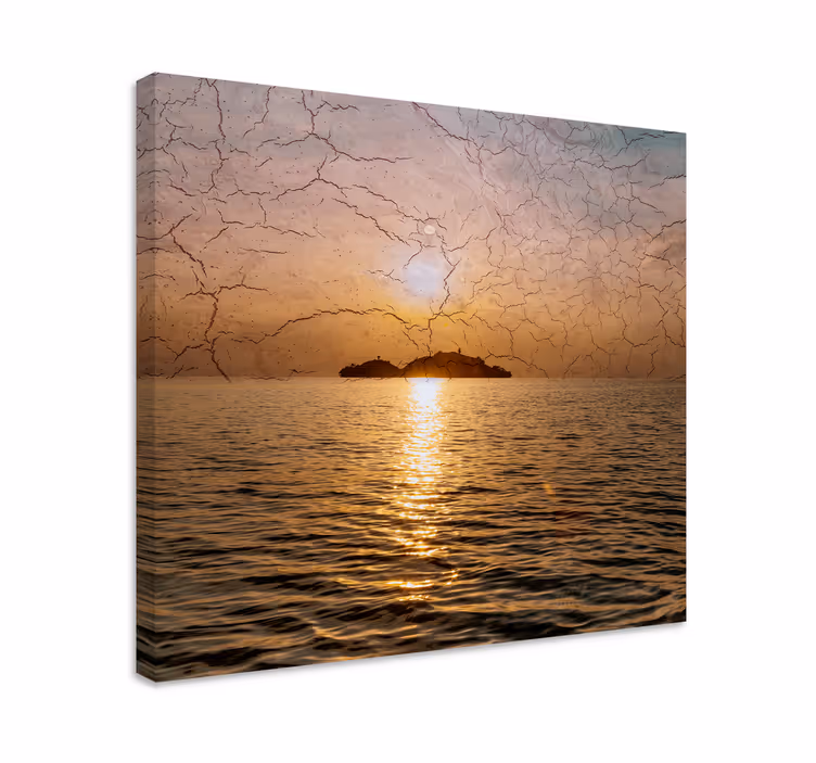Meren maisema kalliolla canvas taulu maisema - Tenstickers