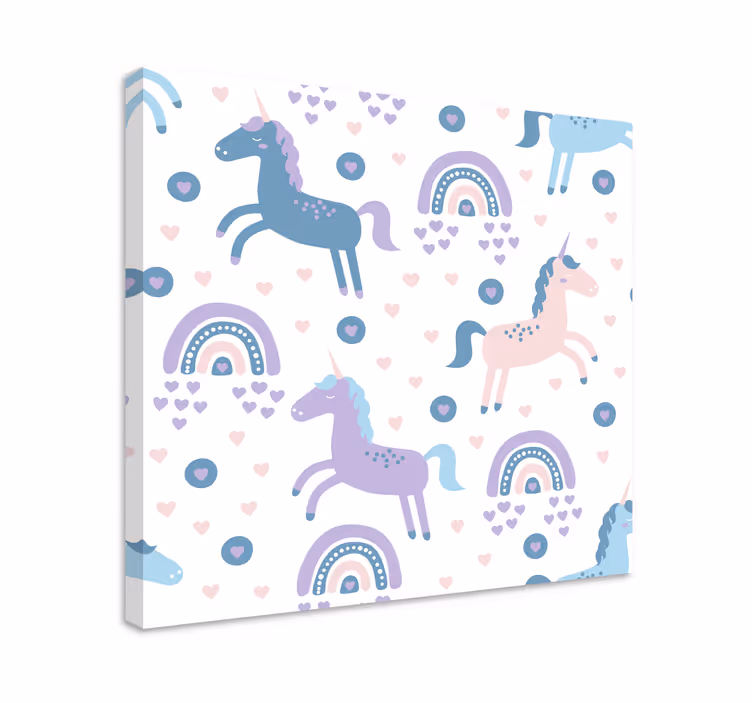 Leikkisät yksisarviskuviot peura canvas taulu - Tenstickers