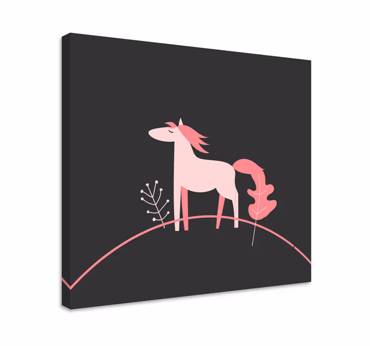 Tyylikäs vaaleanpunainen hevostaulu - Tenstickers