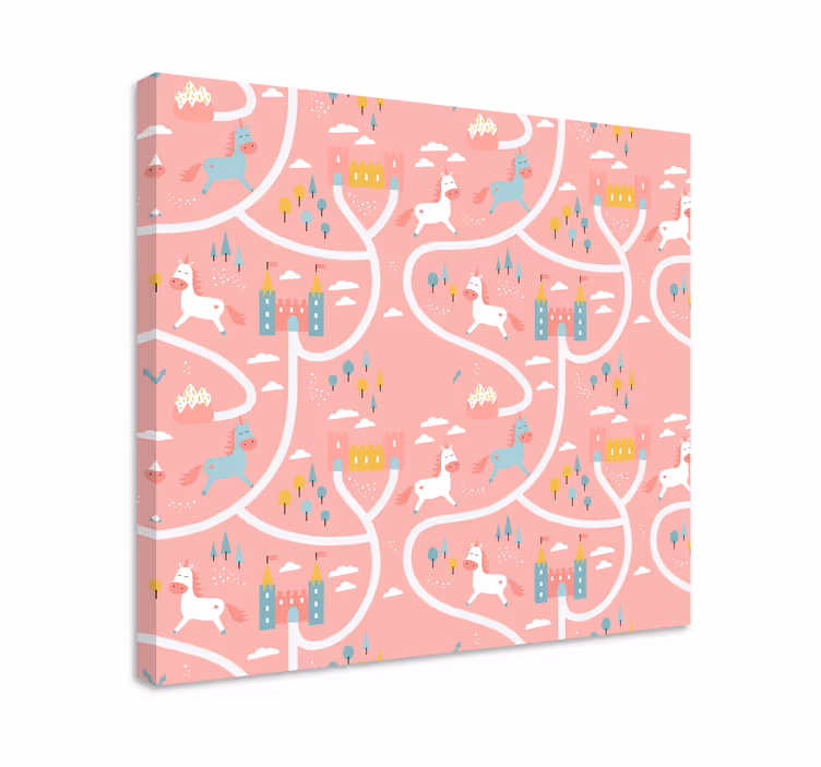 Leikkisä yksisarvinen seikkailu peura canvas taulu - Tenstickers