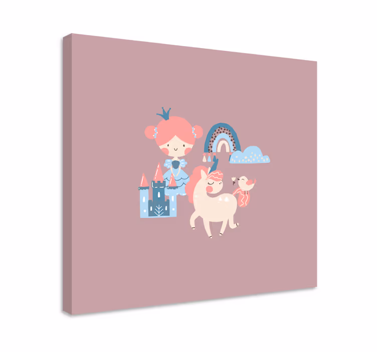 Prinsessa yksisarvinen fantasia vauvan huoneen canvas taulu - Tenstickers
