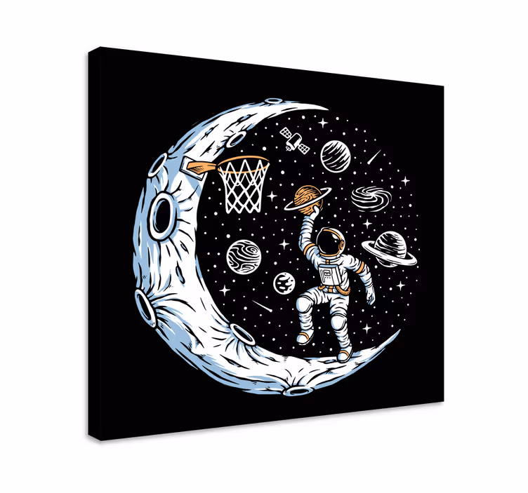Kuun koripallodunk Videopelin kanvas taulu - Tenstickers