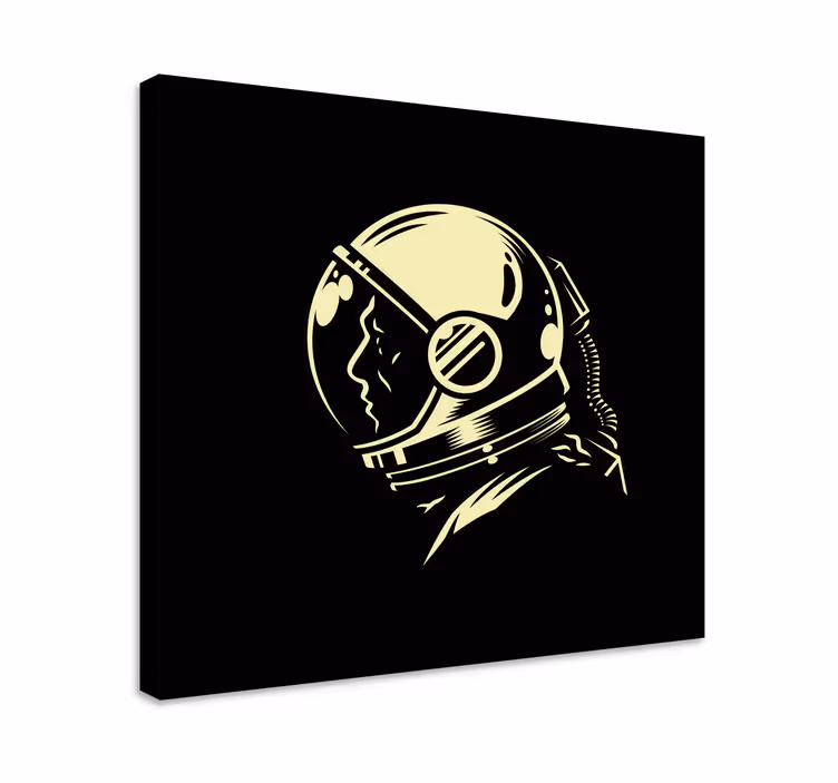 Vintage yksivärinen kosmonautti makuuhuone canvas - Tenstickers