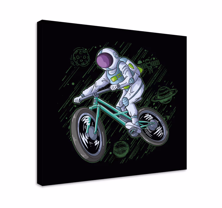 Avaruusmatkailija polkupyörällä canvas taulu - Tenstickers