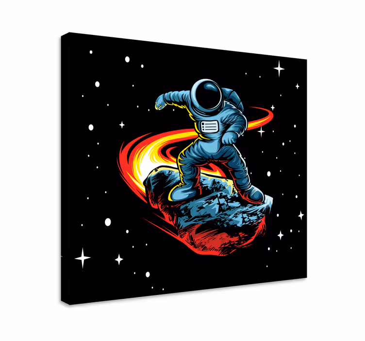 Astronautti meteorin kanssa makuuhuone canvas - Tenstickers