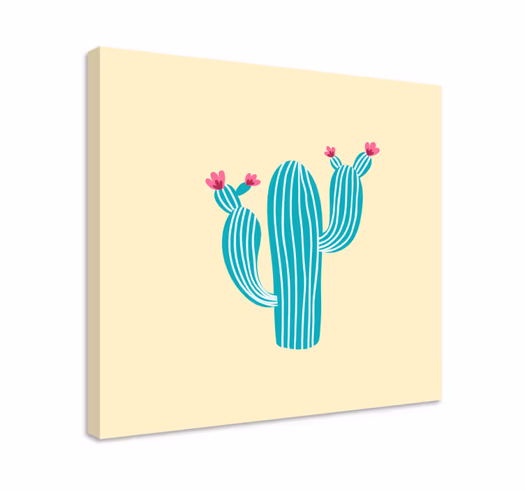 Kaktus kukilla canvas taulu - Tenstickers