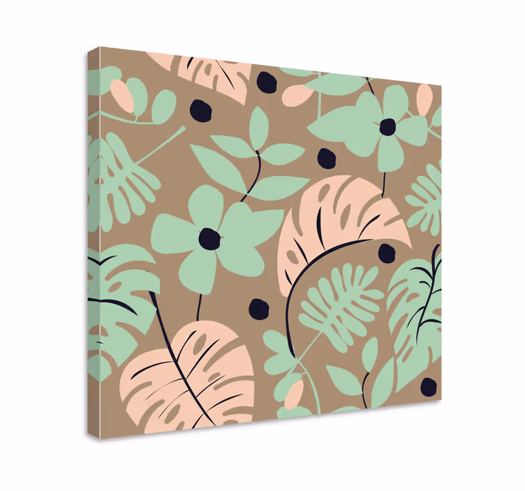 Tropiikin lehdet kukka ja kasvi canvas taulu - Tenstickers