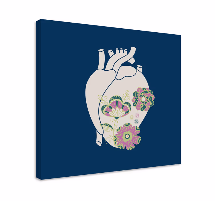 Abstrakti canvas taulu sydänkukkasuunnittelu - Tenstickers