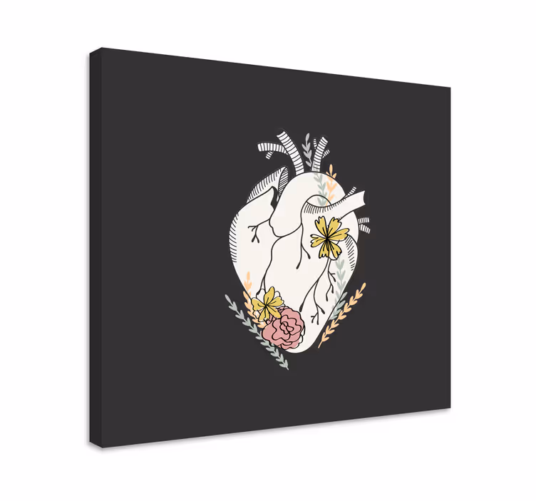 Sydänkukkakuvasto maisema canvas taulu - Tenstickers