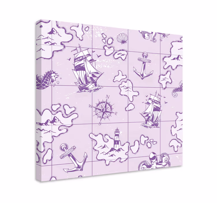 Vintage merimies kompassi canvas taulu - Tenstickers