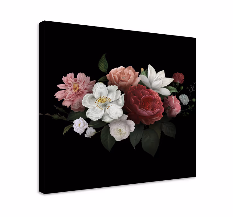Dramaattinen kukka-asetelma canvas-taulu - Tenstickers