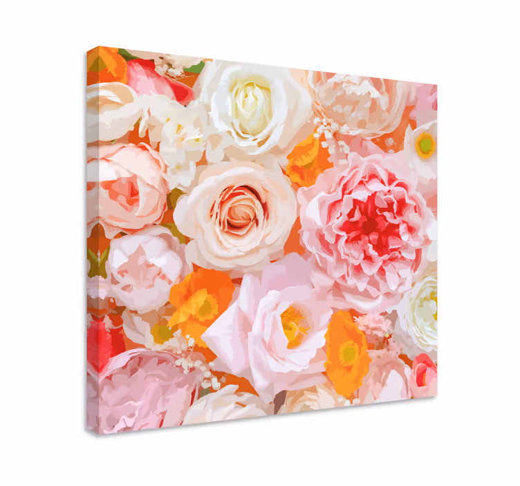Kukkiva kukka-asetelma canvas-taulu - Tenstickers