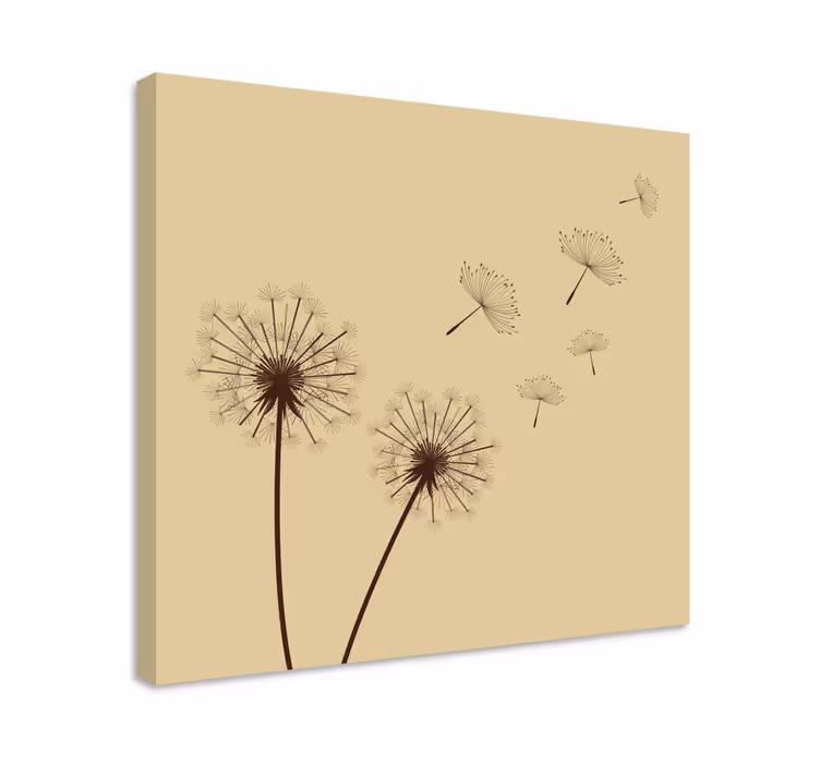 Voikukka siluetti sumuisena päivänä canvas taulu kukka - Tenstickers