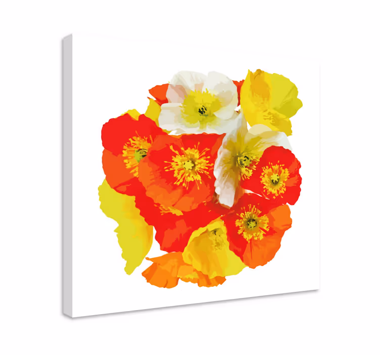 Värikäs kukka-asetelma canvas-taulu - Tenstickers