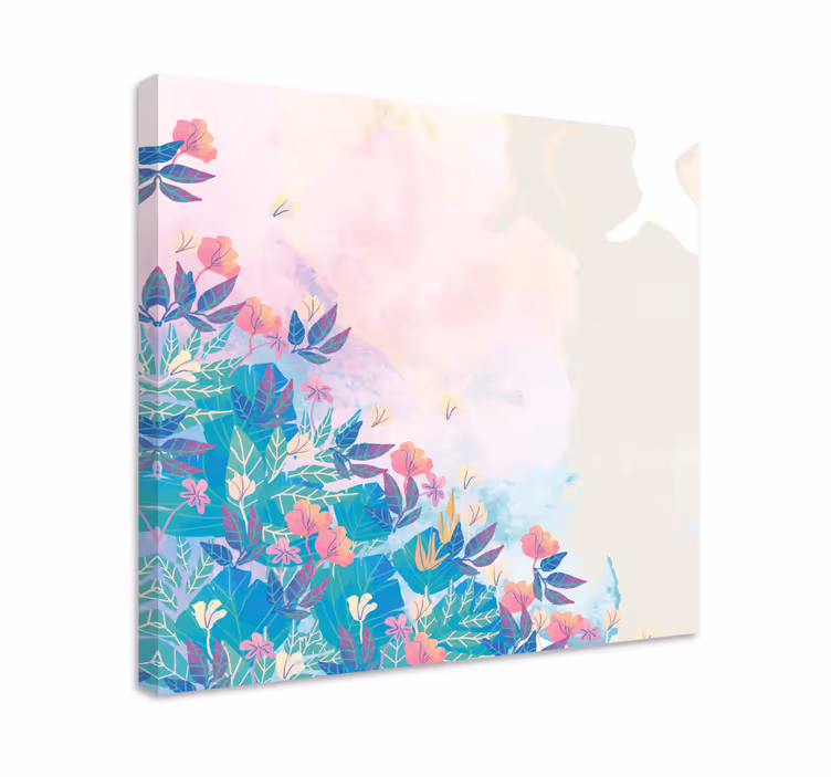 Värikäs kasvi- ja kukkasekoitus canvas-taulu - Tenstickers