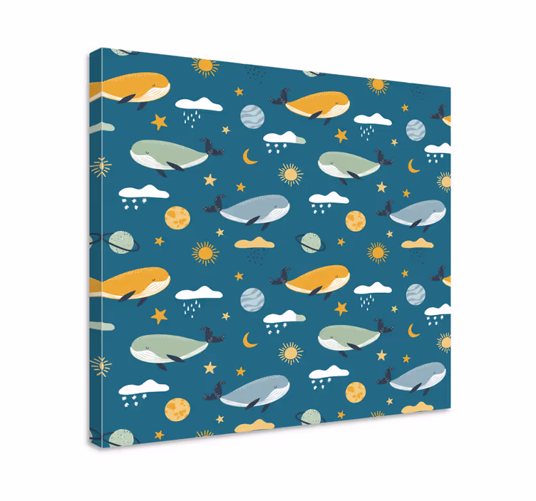 Valaat avaruudessa taide canvas taulu - Tenstickers