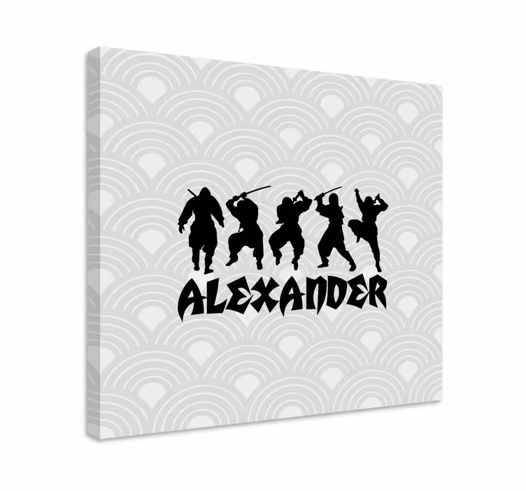 Joukko ninja siluetti canvas taulu omasta kuvasta - Tenstickers