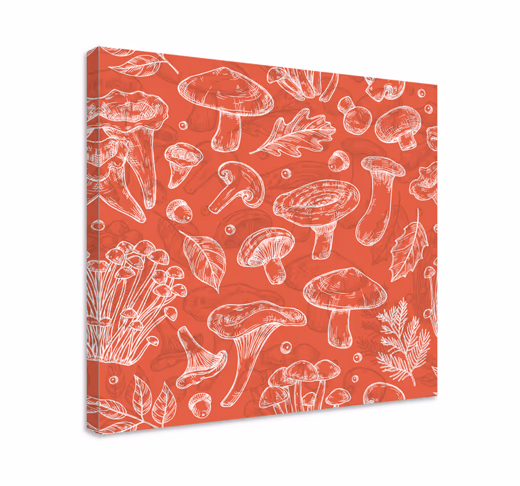 Sieni ja lehti canvas taulu - Tenstickers