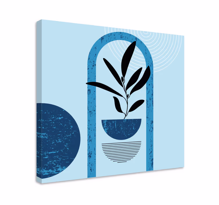 Minimalistinen kasvikuva kukka ja kasvi canvas taulu - Tenstickers