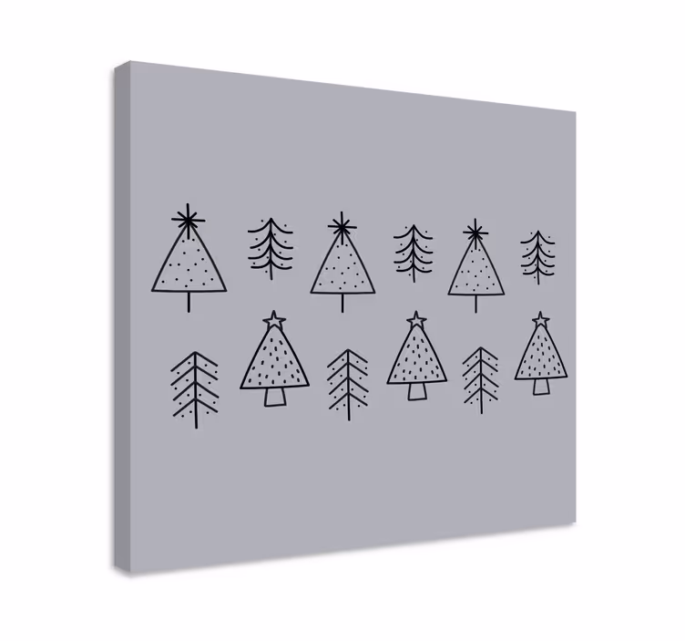 Tyylitellyt joulupuut puu canvas taulu - Tenstickers