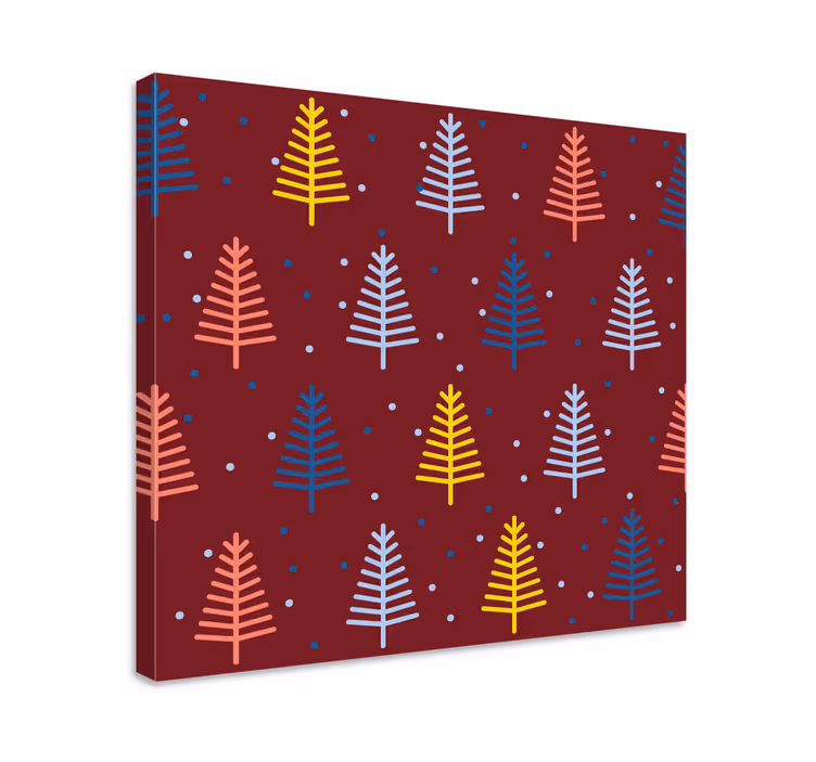 Värikkäät mäntyoksat puu canvas taulu - Tenstickers