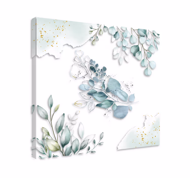 Eukalyptuksenlehden sommitelma canvas-taulu - Tenstickers
