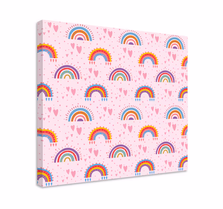 Värikäs sateenkaari-aihe lasten canvas taulu - Tenstickers