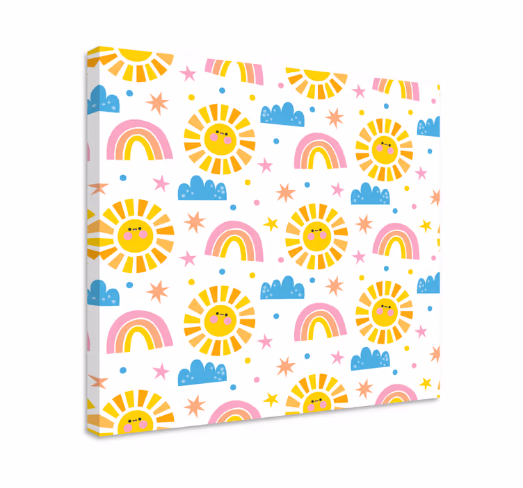 Iloiset auringon sateenkaaret Ihmis canvas taulu - Tenstickers