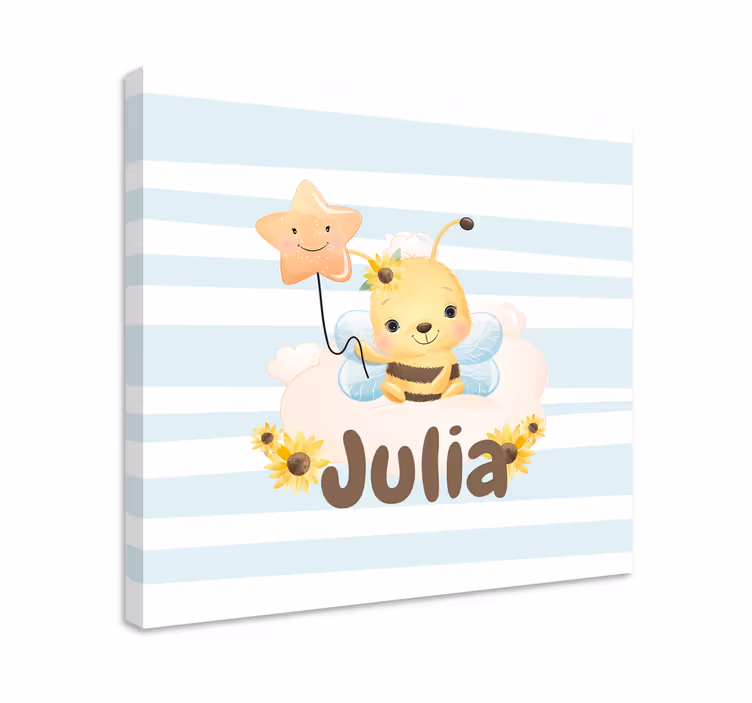 Söpö mehiläishahmo eläin canvas taulu - Tenstickers