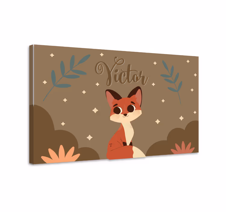 Söpö kettu kuvitus dinosaurus canvas taulu - Tenstickers