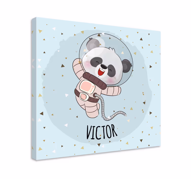 Iloinen avaruuspanda 3d canvas taulu - Tenstickers
