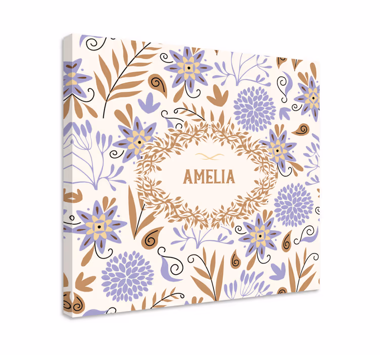 Käsinmaalatut vintage -kukat canvas taulu omasta kuvasta - Tenstickers