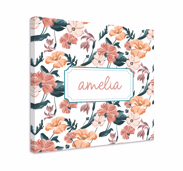 Kaunis pastelli kukkakuvio canvas taulu omasta kuvasta - Tenstickers